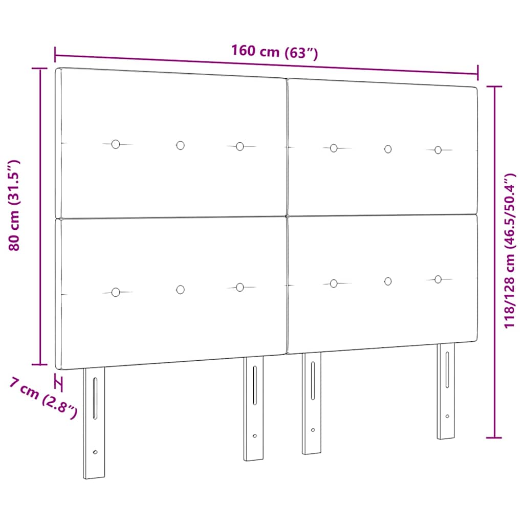 Headboard with LED Strip Lights Adjustable Grey 80 cm Velvet